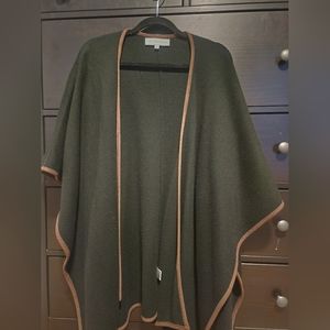 Tuckernuck black trim open shawl poncho